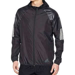 Adidas Black WindBreaker Gull Zip up Hooded Jacket 2XL
